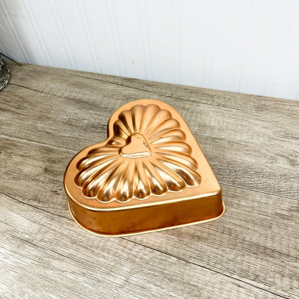 Vintage Copper Heart Mold Wall Decor